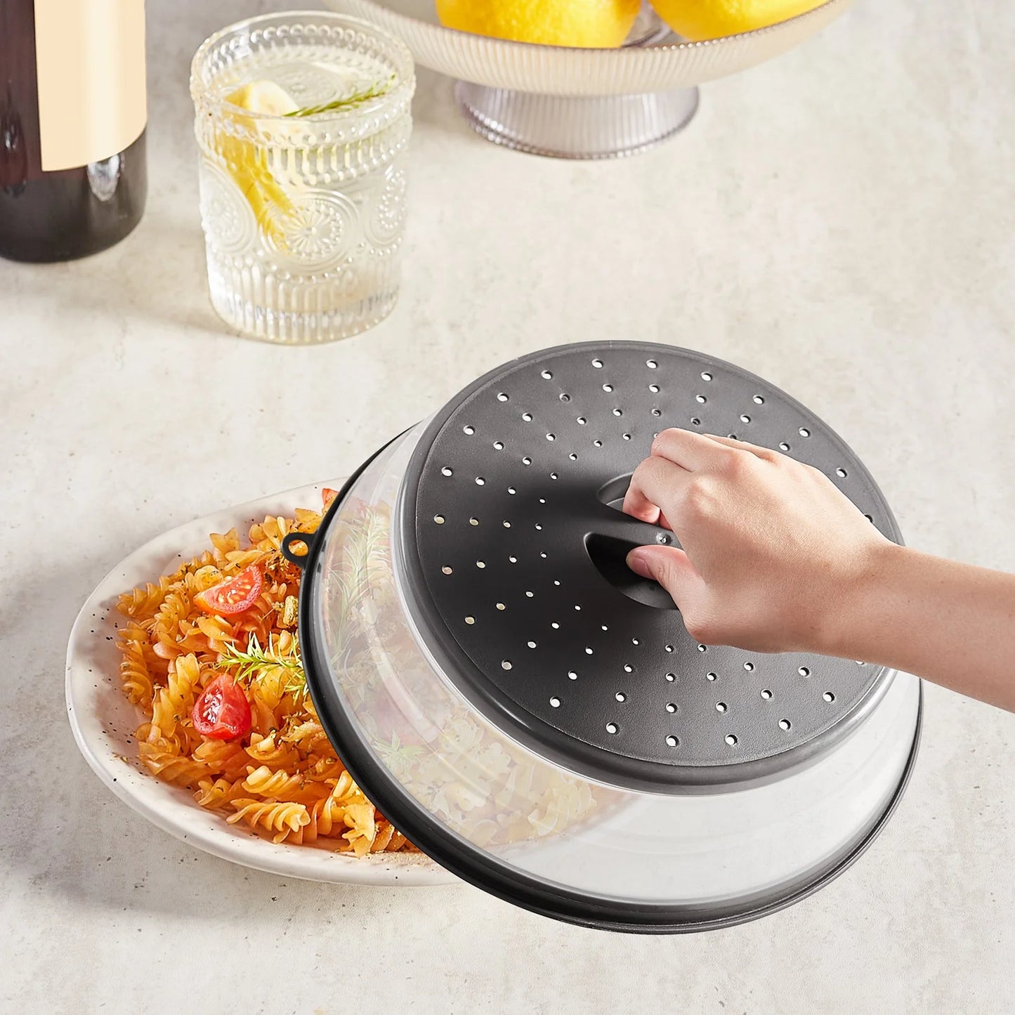 VEVOR 2PCS Microwave Splatter Covers 10.4 Collapsible Microwave Food Lid 300¡Ãf